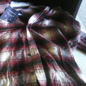 Flannel white and red